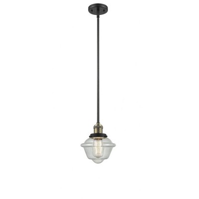 Oxford - 1 Light Stem Hung Mini Pendant In Traditional Style-8 Inches Tall and 7.5 Inches Wide