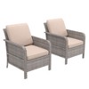 Sonkuki 2 Piece Patio Chairs Set, Wicker Chairs Set with Thick Cushions, Outdoor Furniture Set for 2 - 2 of 4