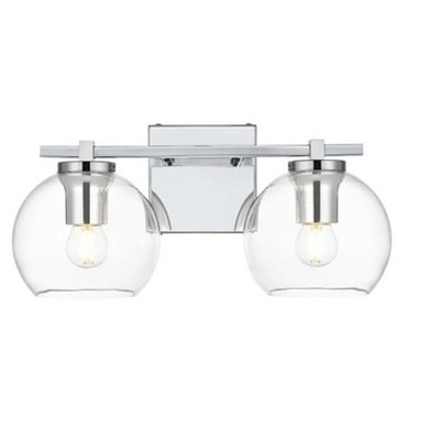 Elegant Lighting Juelz 2 light Chrome and Clear Bath Sconce