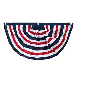 Red White And Blue Bunting 36" x 18" Pleated Banner with Brass Grommets Briarwood Lane - 1 of 4