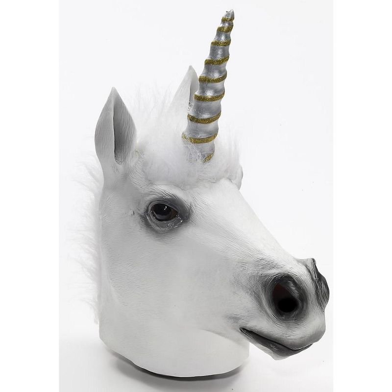 Forum Novelties Latex Animal Costume Mask Adult: Unicorn, 1 of 2