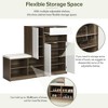 Functional Hallway Solution: 2-in-1 Shoe Bench and Cabinet Featuring Padded Seat and Adjustable Shelf Storage - 2 of 3