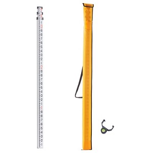 VEVOR Aluminum Grade Rod, 9-Feet/10ths 3 Sections Telescopic Measuring Rod,Double-Sided Scale 1/10ft Leveling Rod Stick, Silver - 1 of 4