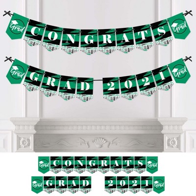 Big Dot of Happiness Green Grad - Best is Yet to Come - Green Graduation Party Bunting Banner - Party Decorations - Congrats Grad 2021