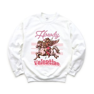Simply Sage Market Women's Graphic Sweatshirt Howdy Valentine Horse - 1 of 4