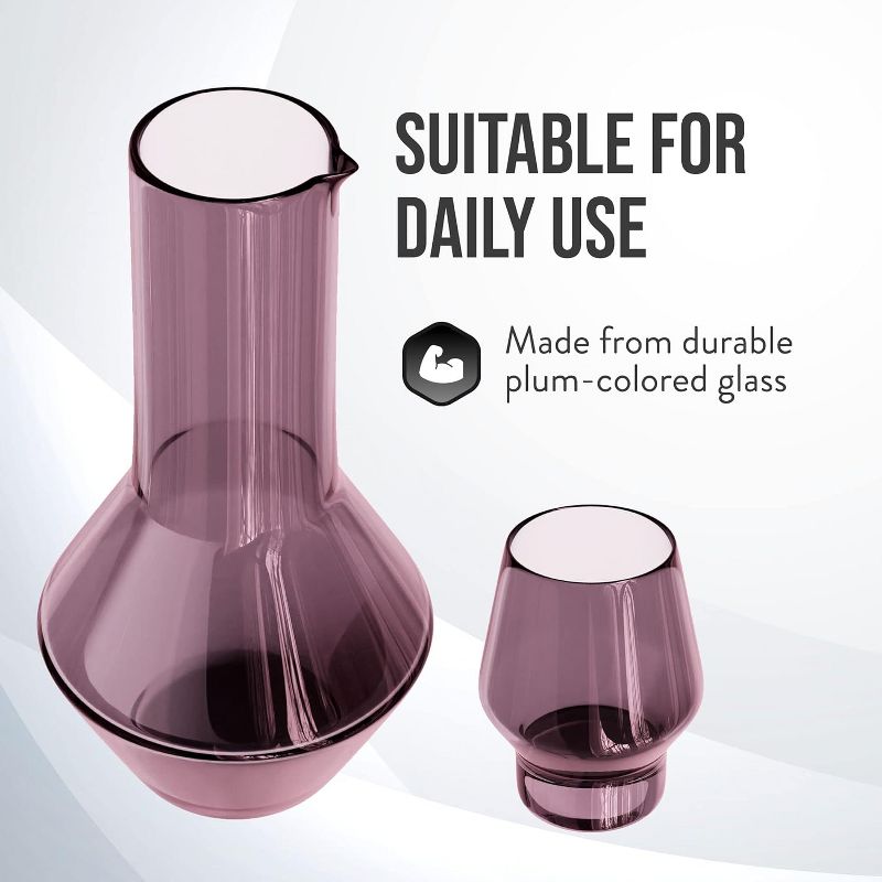 American Atelier Carafe and Glass Set 34 oz Carafe with Tumbler Glass - Plum,Plum, 2 of 8