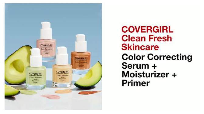 COVERGIRL Clean Fresh Color Correcting Serum + Moisturizer + Primer - 1 fl oz, 2 of 15, play video