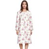 YafeMarte Women’s Long Sleeve Soft Flannel Nightgown with Floral Design - 2 of 4