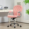 NicBex Office Chair with Height Adjustable Modern Button Tufted Computer Chair with Armrests, 5 Casters, Teddy Fleece for Office, Study - 2 of 4
