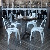 Emma and Oliver Commercial Grade 4 Pack Distressed Metal Indoor-Outdoor Stackable Chair - 2 of 4