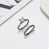 Envy Wedding Ring Set by Ginger Lyne CZ Sterling Silver Engagement Ring and Band for Women - 3 of 4