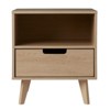 TIRAMISUBEST Mid-Century 2-Drawer Nightstand with Tray Top-Solid Pine, Caramel Finish - 4 of 4