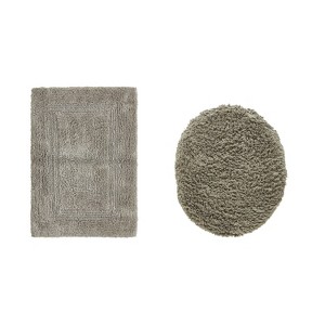 Lux Premium 100% Cotton Tufted Solid Reversible 2 Piece Bath Rug Set – Ultra-Soft, Water-Absorbent, Durable, Machine Washable Bathroom Rug - 1 of 4