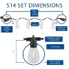 Novelty Lights 48 Feet Warm White, 2200K LED String Lights Outdoor with 24 Edison Style Bulbs, Suspended Sockets, Shatterproof and Weatherproof - 4 of 4