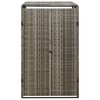 vidaXL Single Wheelie Bin Shed Gray 27.6"x31.5"x46.1" Poly Rattan - 4 of 4