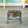 YML 10-Inch Black Wrought Iron Stand with Single Stainless Steel Feeder Bowl - 2 of 4