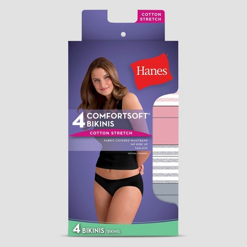 Hanes 4pk Women's Comfortsoft Cotton Stretch Bikini Underwear - Colors May  Vary 7