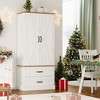 65" Tall Kitchen Pantry Cabinet, Kitchen Cabinet with 2 Drawers & Barn Doors - 4 of 4