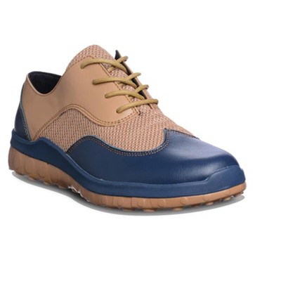 CCILU Horizon Duke Men Formal dress shoes Casual Sneakers Navy Blue/Tabacco Brown 13 — фото 6