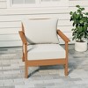 WestinTrends Avalon Teak Outdoor Modern HDPE Patio Club Chair with Deep Seat Cushions - 2 of 4