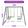 DSVIMOY Swing Sets for Backyard, 3 Seat Swingset Outdoor for Kids, Swing Set with Glider, 2 Blet Swings, Multicolor, 90.55"*62.99"*72.83" - 3 of 4