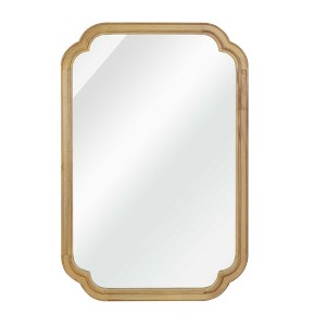 ChicFurnit Decorative Wall Mirror Rounded Corner Solid Wood Frame for Bedroom Bathroom Living Room, Beige, 38.7"*26.8"*1.7" - 1 of 4