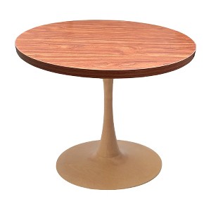 LeisureMod Bristol 36" Round Dining Table with MDF Top and Natural Wood Pedestal Base for Modern Kitchen and Dining Room - 1 of 4