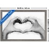 Trends International Reinders: Romantic Black & White - Love Sign Framed Wall Poster Prints Barnwood Framed Version 14.725" x 22.375" - 3 of 4