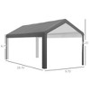 10 x 20ft Carport Roof, UV Resistant Canopy Replacement, Fits 84C-378V00 and 84C-206 Series - 3 of 4