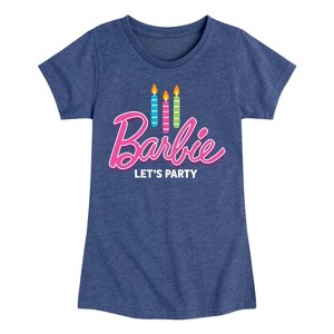 Girls' - Barbie - Let's Party Fitted Short Sleeve Graphic T-Shirt - 1 of 4