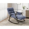 CENGHU Casual Folding Rocking Chair Upholstered, Lounge Rocking Chair Adjustable High Back and Foot Rest, Modern Accent Recliner Chair for Adults - 2 of 4