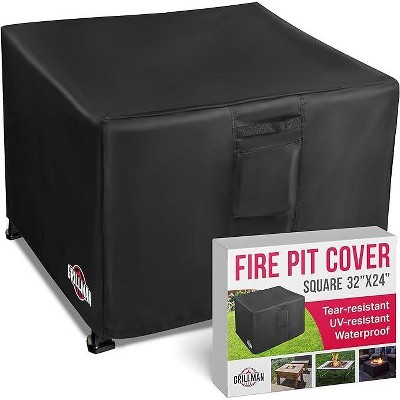 Heavy Duty Black 32'' Square Fire Pit Cover