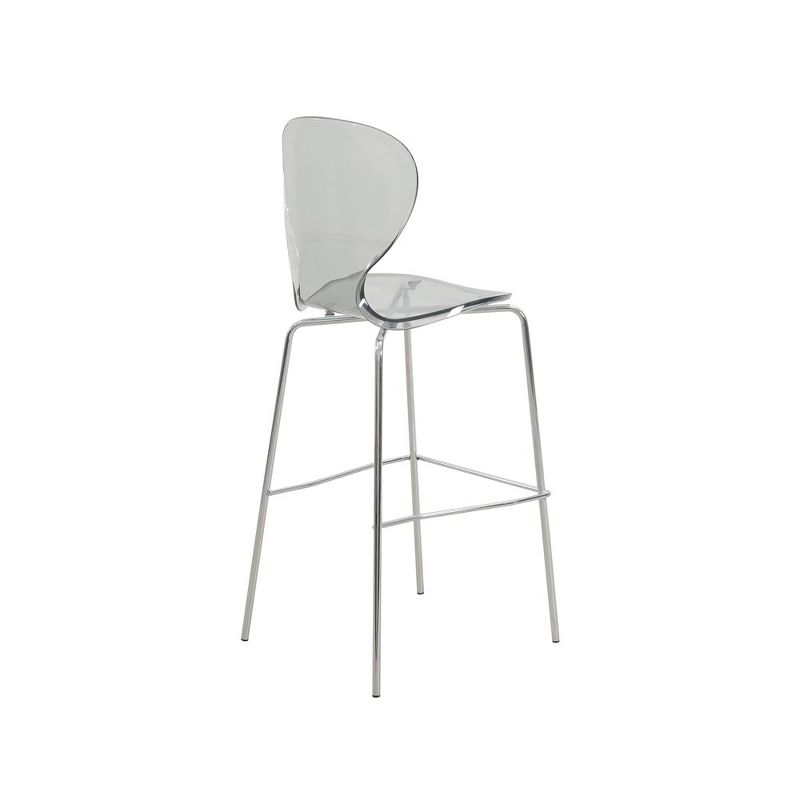 LeisureMod Oyster Acrylic Barstool with Steel Frame in Chrome Finish, 5 of 12