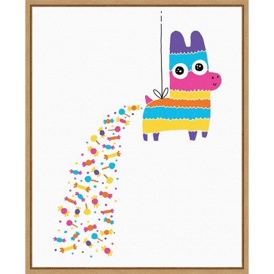 16" x 20" Pinata Poop by Michael Buxton Framed Canvas Wall Art - Amanti Art