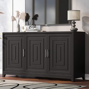 ORRD 65" TV Stand, Modern Media Console with 2 Storage Spaces & Solid Wood Legs for Living Room - 1 of 4