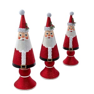 Kurt Adler Kurt Adler 10-14-Inch Wooden Santa Tree Table Pieces, 3 Piece Set - 1 of 4