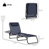 2 Folding Chaise Lounge Pool Chairs with 4-Position Reclining Back, Pillow, Breathable Mesh & Bungee Seat - 3 of 4