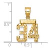 Black Bow Jewelry 14k Yellow Gold, Varsity Collection, Small D/C Pendant Number 34 - 2 of 3