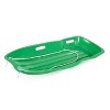 Slippery Racer Downhill Xtreme Flexible Adults and Kids Plastic Toboggan Snow Sled for Up To 2 Riders with Pull Rope and Handles, Blue and Green - 3 of 4