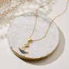 Ross-Simons 0.50 ct. t.w. Sapphire Anchor Pendant Necklace With White Topaz Accents in 18kt Gold Over Sterling - 4 of 4