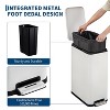 13.21 Gallon Kitchen Trash Can, Stainless Steel Step-Type Trash Can with Soft Lid and Removable Inner Bucket for Office, Bathroom, Living Room, White - 2 of 4