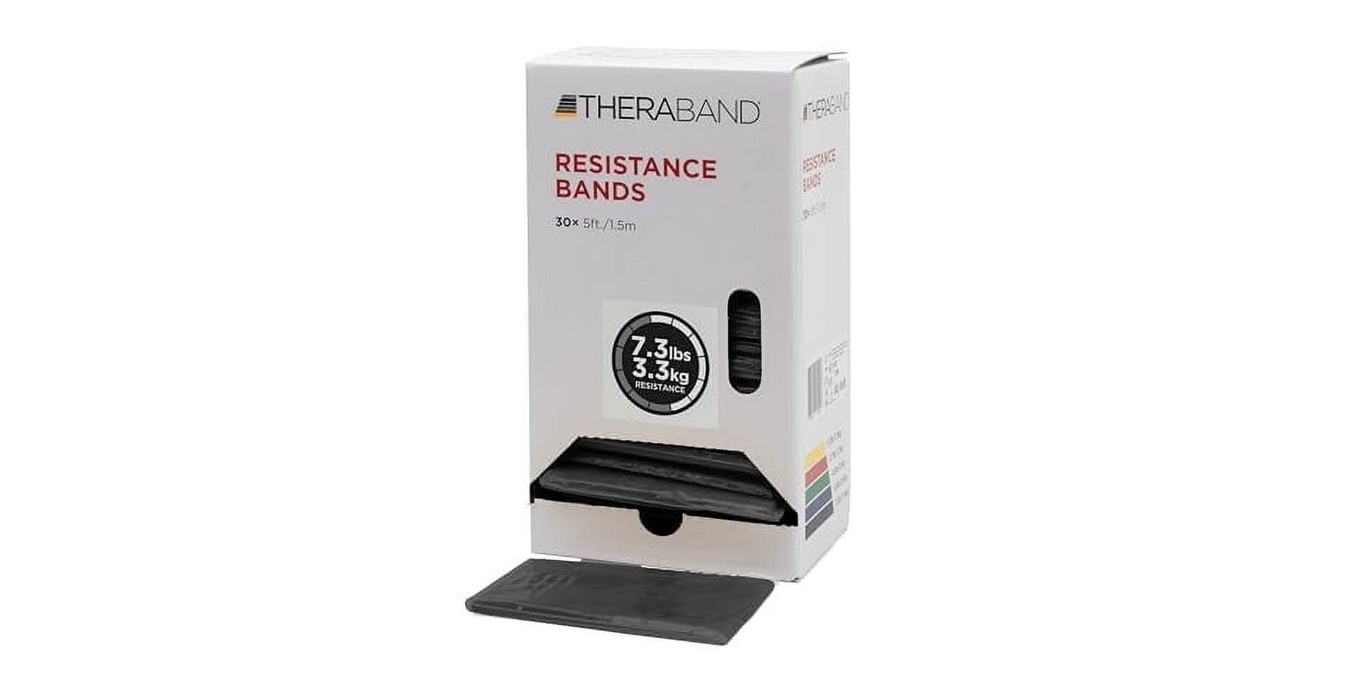 THERABAND Resistance Bands, Level 6, Special Heavy, Black, 7.3 lbs Resistance, 5 Foot, Pack of 30