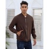 BLUEMING Mens Varsity Leather Jacket Vintage Lightweight Suede Bomber Softshell Flight Casual Jacket - 2 of 4