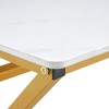 GlasFlength Rectangle Modern Coffee Tables, Center Table with Sleek Minimalist Design for Living Room Decor, White,47”*23.6”*16.8" - 2 of 4