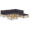 vidaXL Garden Lounge Set Dark Grey, Bamboo Bamboo, Fabric (100% polyester) - 2 of 4