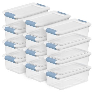 Sterilite 12-Pack Latching Box, Under Bed Storage Bins with Lids, Clear ...