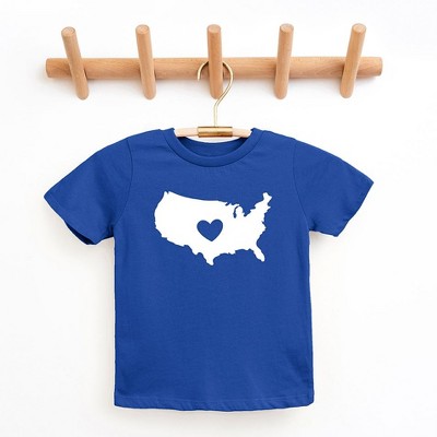 The Juniper Shop USA Heart Outline Youth Short Sleeve Tee