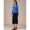 INSPIRE CHIC Women's Cropped Casual Long Sleeve V Neck Button Down Cardigans Sweater - 3 of 4
