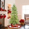 LuxenHome 6Ft Pre-Lit Green Slender Artificial Cedar Christmas Tree with Metal Stand - 2 of 4