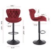 DSVIMOY Counter and Bar Stool Set of 2 Swivel Height Adjustable Velvet Bar Stools with Powder Footrest for Dining, Red, 23.98"*17.98"*18.98" - 3 of 4